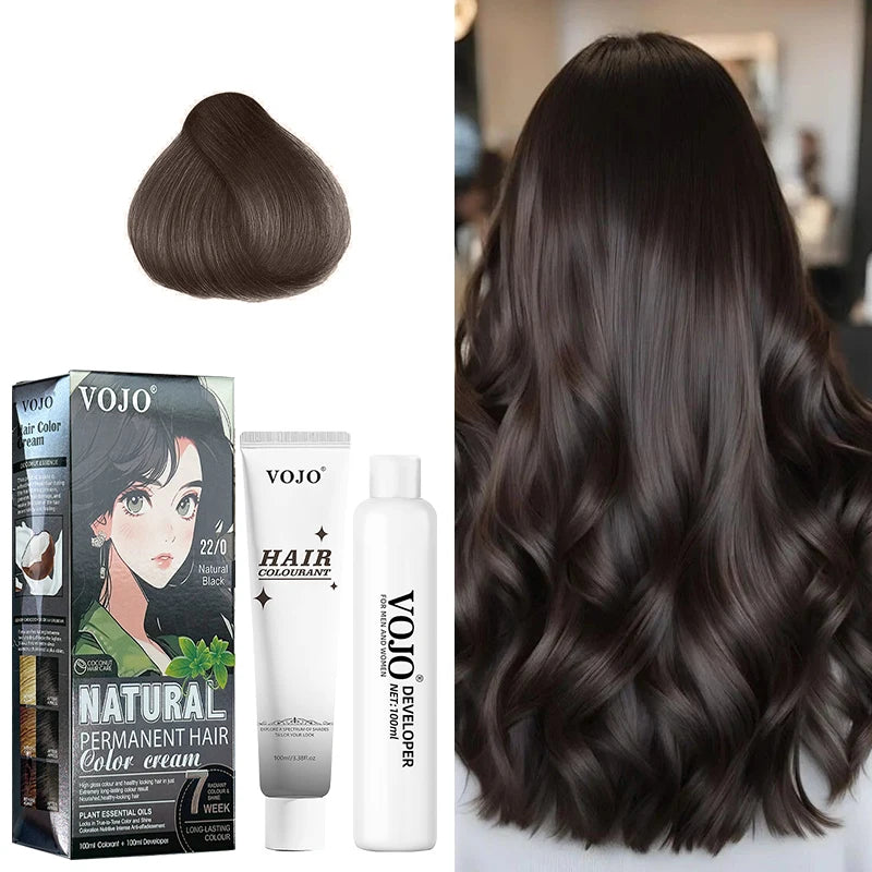 Semi-Permanent Hair Dye,100ml and 100ml Coloring Agent,Easy to Apply,Hair Coloring,Vibrant Shades,Nourishing Vegan Hair Dye Zpaxo Nature black