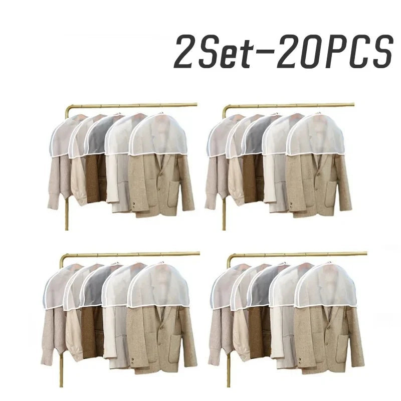 Translucent Shoulder Covers Garment Clothes Dust Cover Hanger Bags