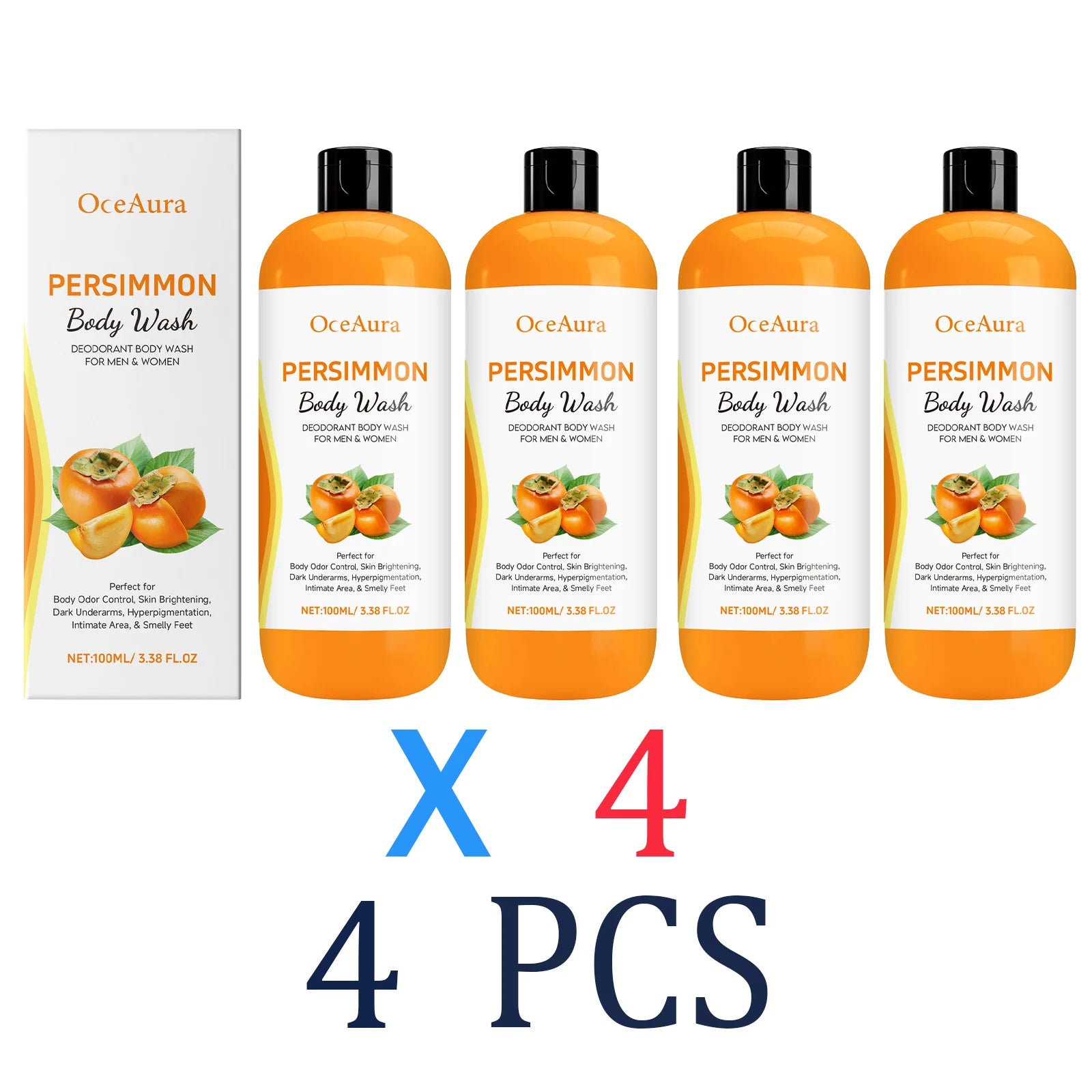 100ml Persimmon Body Wash Rosemary Lavender Dry Skin Remedy Moisturizing Without Greasiness Unisex Refreshing Texture Shower Gel Zpaxo 4 Pcs Moisturizing