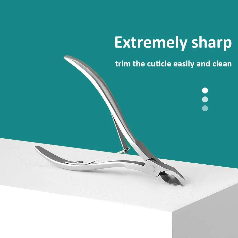 Stainless Steel Cuticle Clippers Trimmer Dead Skin Remover Pedicure Tool Cuticle Nippers Nail Manicure Scissors for Personal Zpaxo