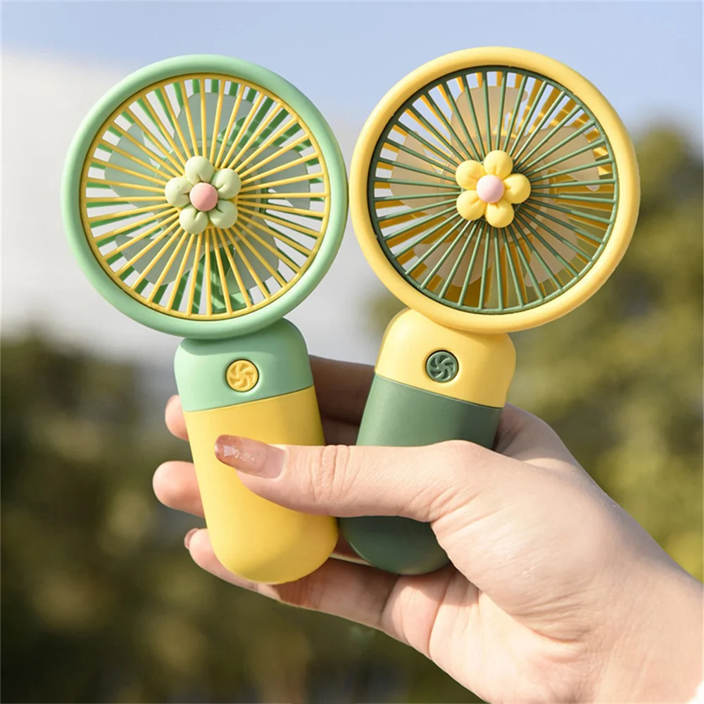 10pcs Handheld Small Fan Summer Mini USB Charging 1st Gear Fan with Lazy Stand Handheld Desktop Portable Silent Student 1PC Zpaxo