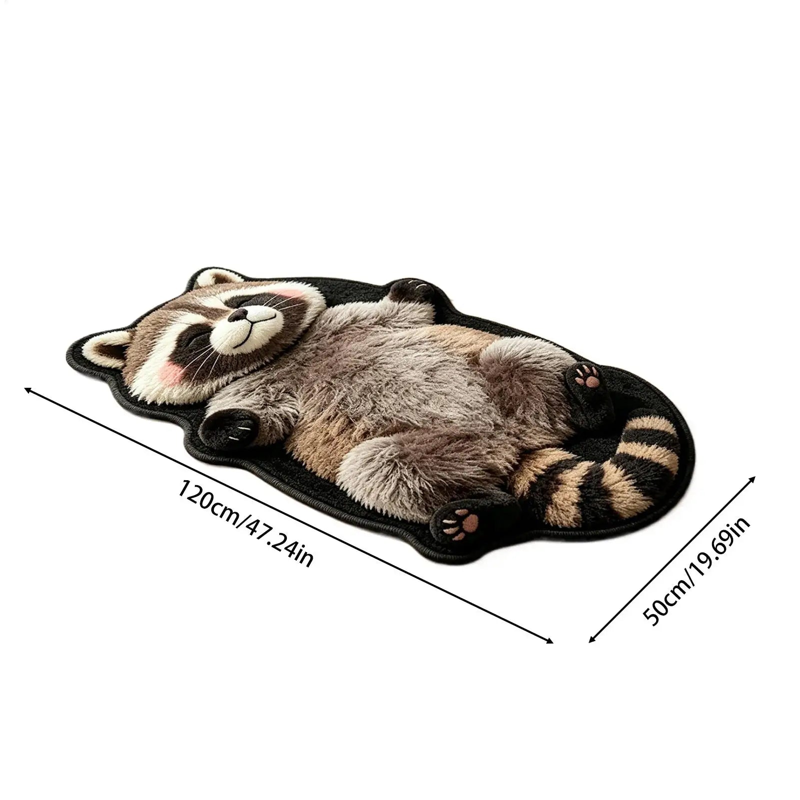 Animal Area Rug Raccoon Pattern Carpet Mat Soft Home Dining Bedroom