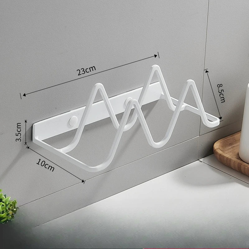 Non perforated pot cover rack wall mounted kitchen cutting board storage rack household storage pendant Zpaxo