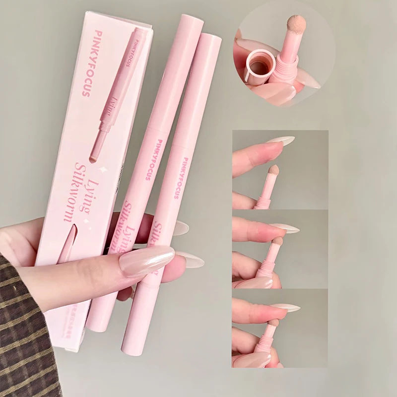 Meniscus Double-ended Silkworm Eyeliner Shadow Highlight Pen Waterproof Natural Brightening Aegyo Sal Pencil Contour Eye Makeup Zpaxo
