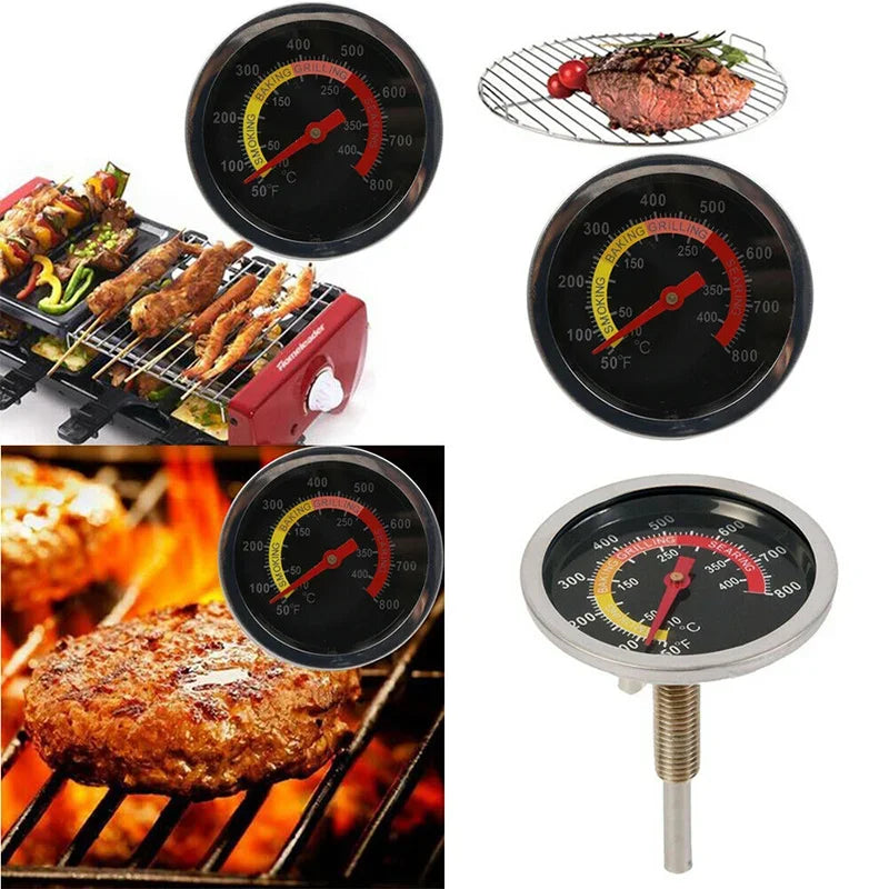 Pizza Oven Thermometer for Kitchen Home Baking Household Cooking Temp Gauge Meter 0-400℃ BBQ Smoker Grill Thermometer Metal Zpaxo