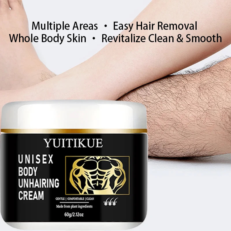 YUITIKUE Plant-Based Hair Removal Cream – Gentle & Unisex 60g Hair Removal Cream Zpaxo