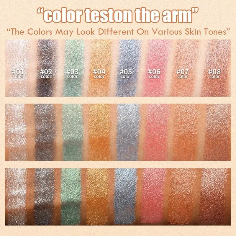 8 Colors Pearlescent Eyeliner Eyeshadow Stick Glitter Waterproof
