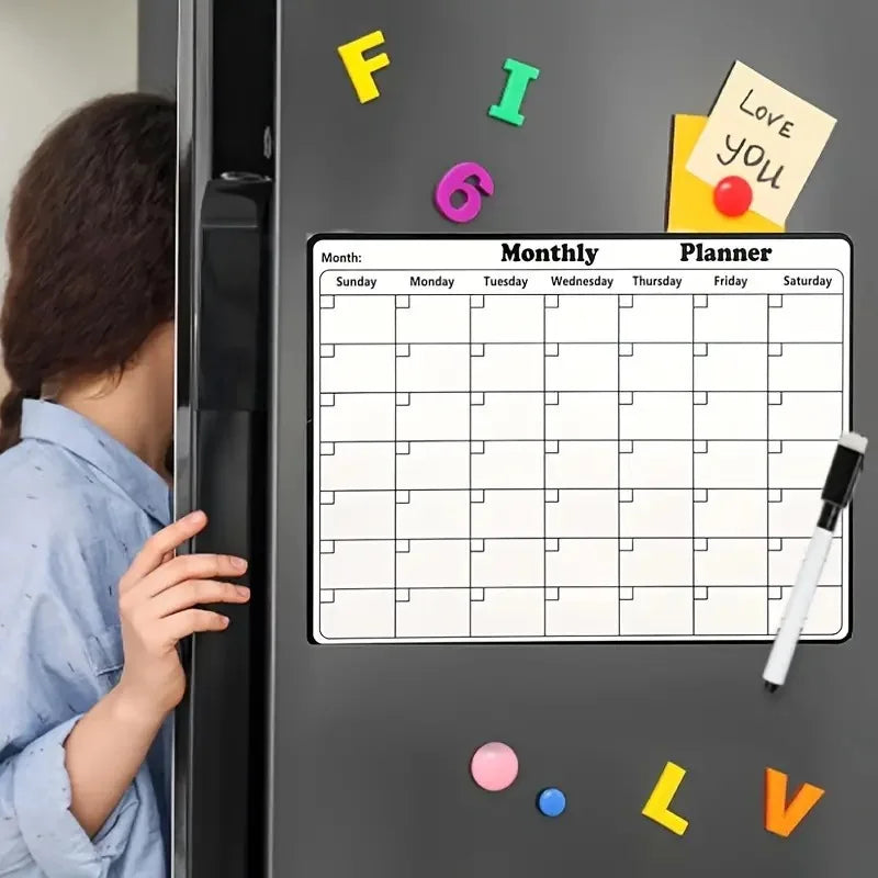 Magnetic Refrigerator Dry Erase Calendar Monthly Planner Whiteboard Record Message Board Memo Pad Fridge Magnets Kitchen Decor Zpaxo