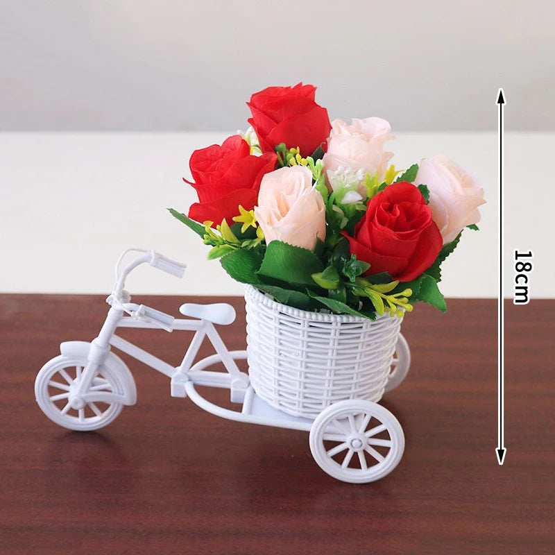 MRattan Flower Basket Vase Tricycle Bicycle Model Home Garden Wedding Zpaxo A14