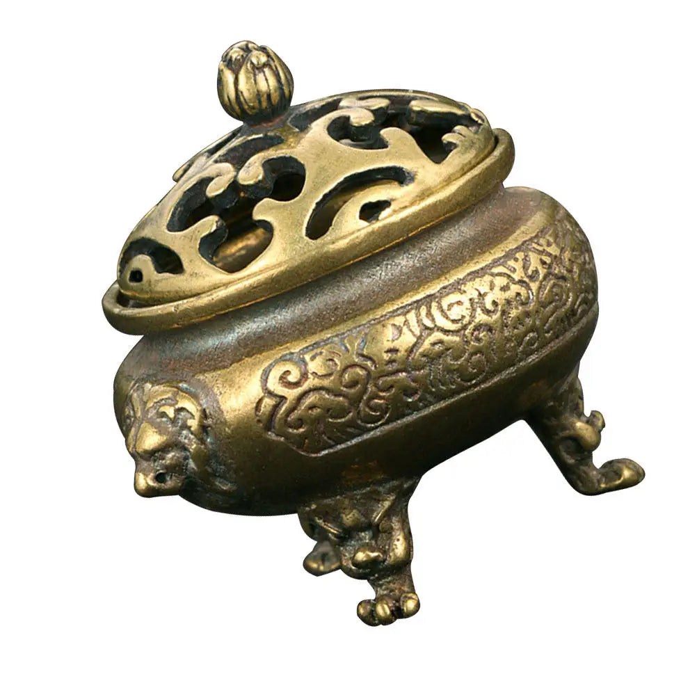 Vintage Brass Incense Holder Sturdy Mini Censer Fine Craftsmanship