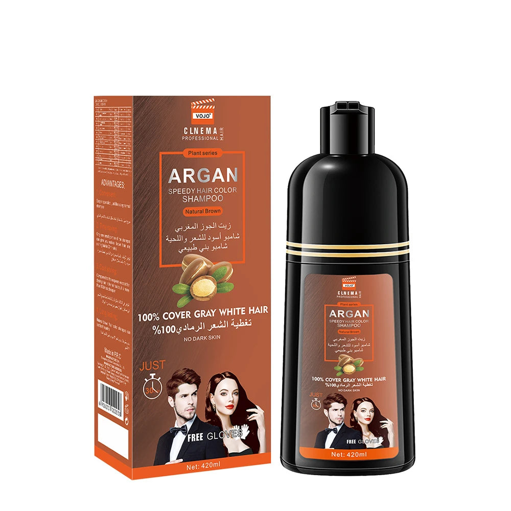 420ml Hair Dye,3-in-1 Hair Dye Shampoo Rapid Hair,Cleansing & Moisturising,Smoothing Black Hair Coloring Shampoo,Hair Care Zpaxo Natural Brown