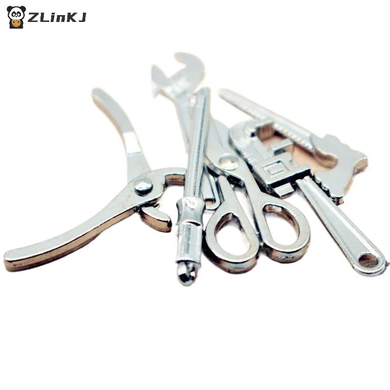 ▶6/8Pcs 1:12 Dollhouse Mini Alloy Adjustable Wrench Pliers Tools Set Miniature Repair Model Scene Props Doll House Decor Toy Zpaxo