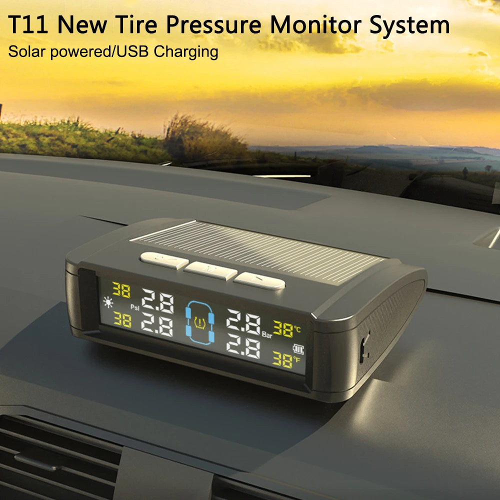 Tire Pressure Monitoring System Auto Security Alarm Systems Solar USB