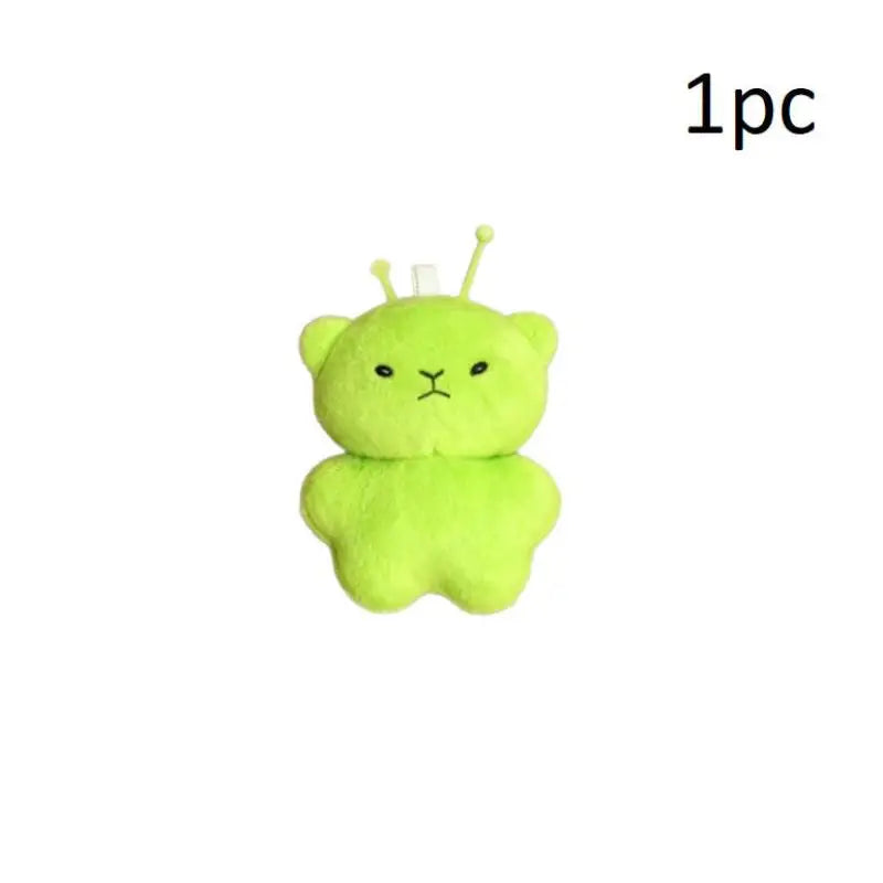▶1/2Pcs Green Cat Plush Toy Cartoon Stuffed Animal Keychain Accessories Creative Ugly Cute Backpacks Pendant Party Gift Zpaxo 1Pcs