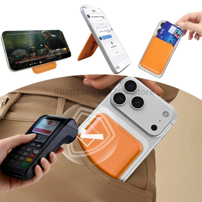 Strong Magnetic Leather Wallet with Hide Stand Case for Magsafe for IPhone 15PM 14 13 Pro Max Mag Safe Card Holder Pocket Cover Zpaxo