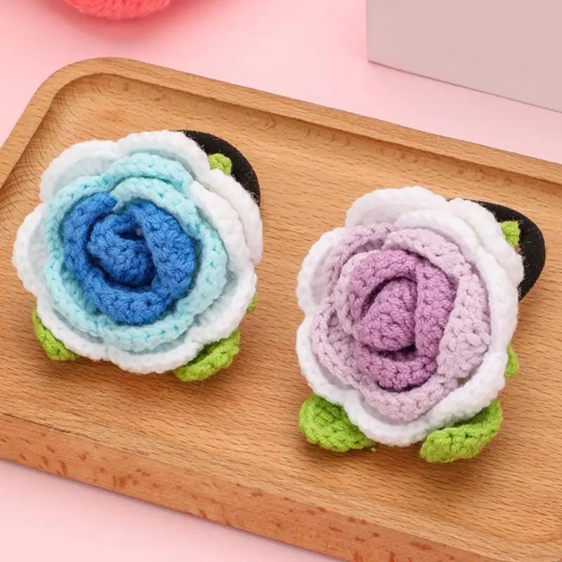 Flower Hairband Crochet Needle Knitting Handmade Hair Ropes Starter