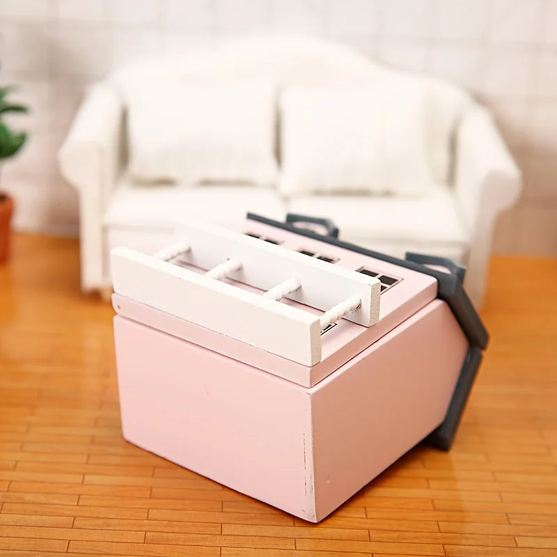 Mini Furniture Pink Blue Wall Grey Cute Pocket Villa Small House