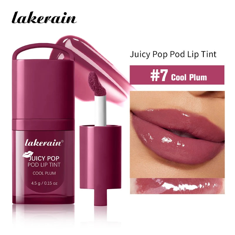 Glossy Mirror Lip Oil – Hydrating Plumping Tinted Lip Glaze Tinted Lip Oil Zpaxo 7 Cool Plum