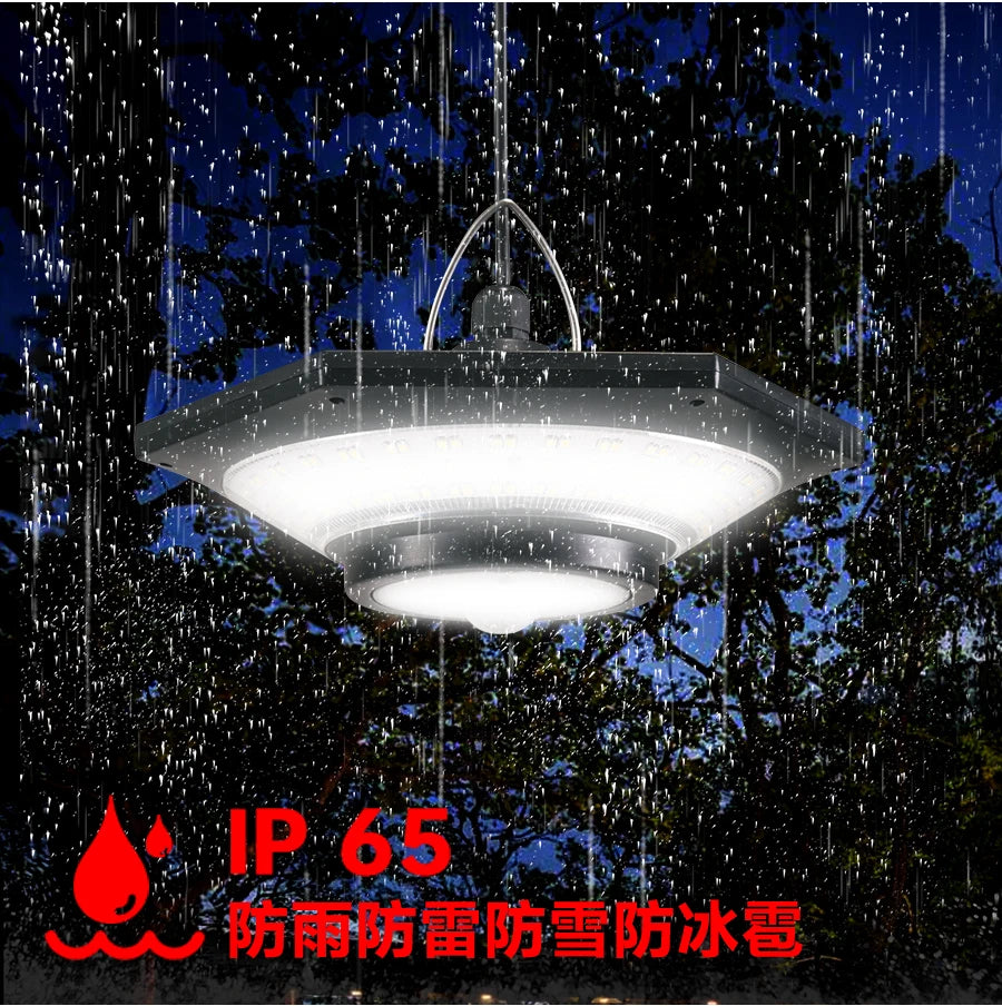 228LED Solar Powered Pendant Light Outdoor Indoor Adjustable Color Waterproof Shed Lamp with Sensor for Garden House Zpaxo