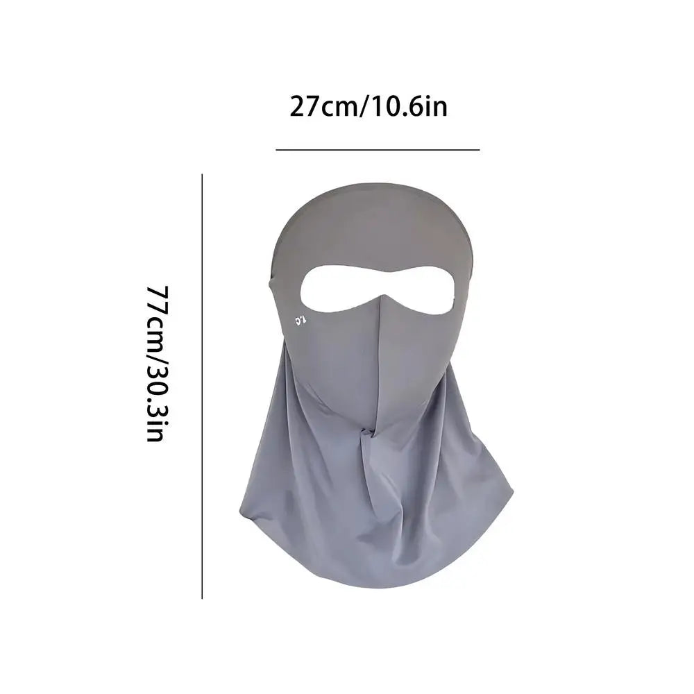 UPF 50+ Ice Silk Sun Face Mask – UV & Neck Protection UV Protection Face Mask Zpaxo Dark Grey