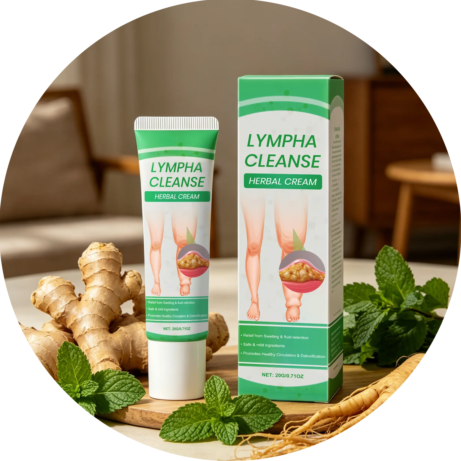 Herbal Lymph Massage Cream – Detox, Circulation & Swelling Relief Lymphatic Massage Cream Zpaxo Lymph Care Cream x 10PCS 20g