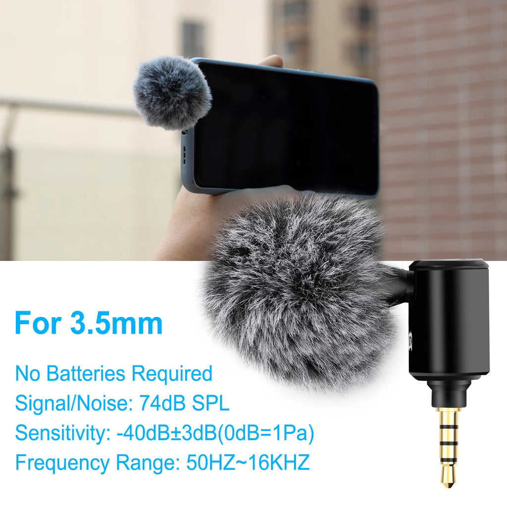 USB C Jack Mobile Phone Single Directional Adjustable Mini Microphone