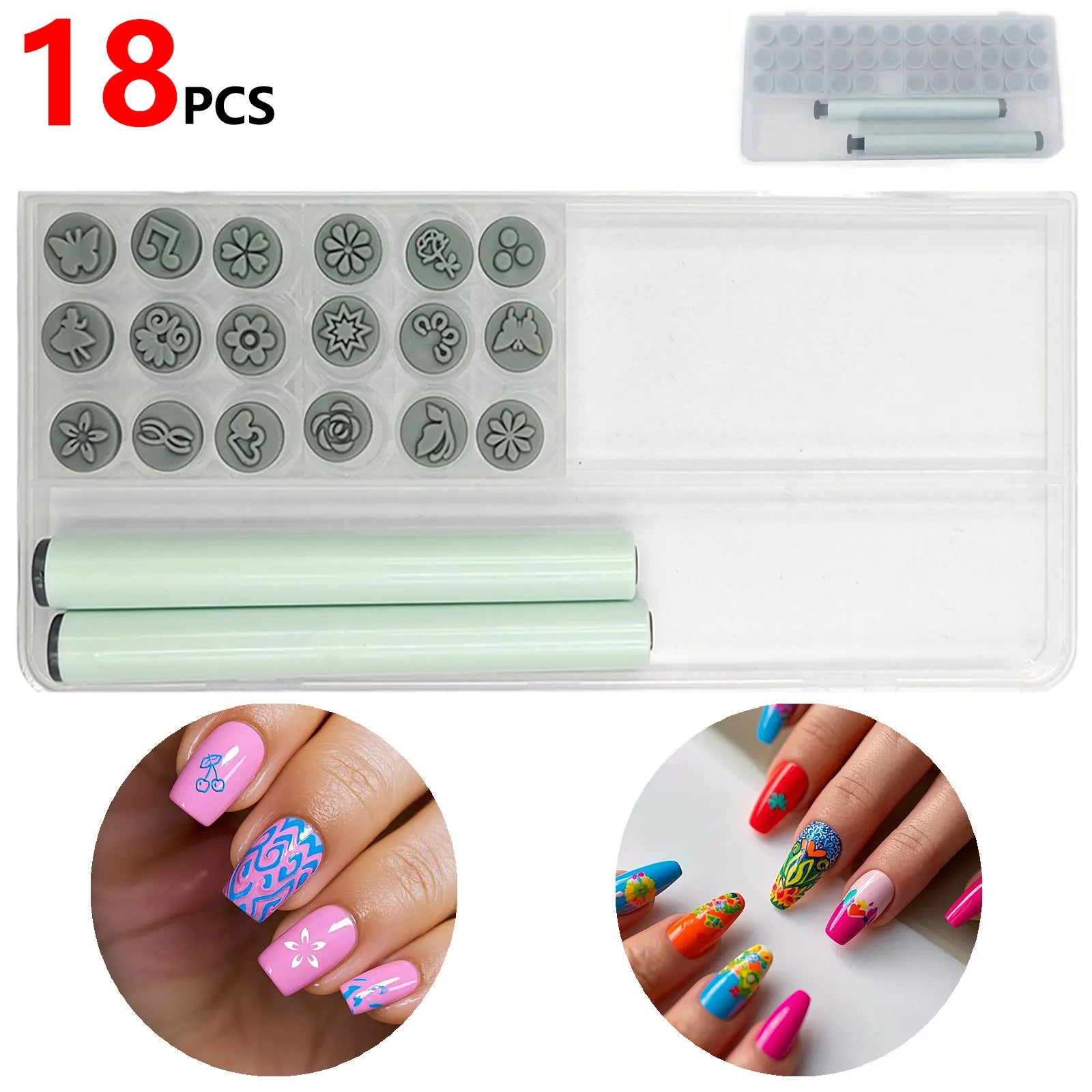 18/36/48PCS Nail Art Stamp Pen Set for DIY Design, Nail Graffiti Nail Art Dotting Tools with Simple Design Zpaxo 18PCS