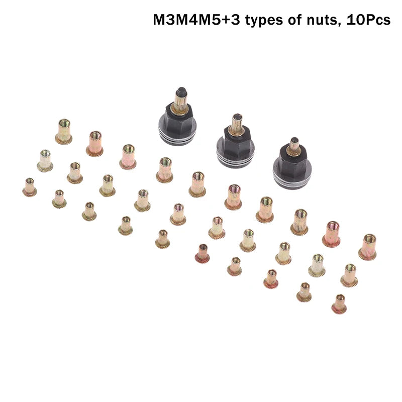 Hand Rivet Nut Tool Set Manual Riveter Kit With M3-12 Nut Heads For DIY Repair Installation Easy Use Accessory 10Pcs Zpaxo A1