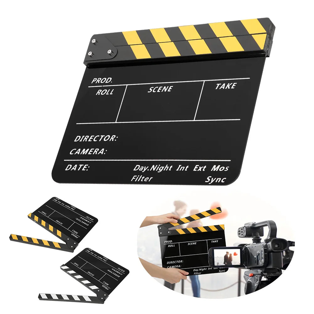 Acrylic 30x25cm Clapperboard Director Movie Clappers Film Television