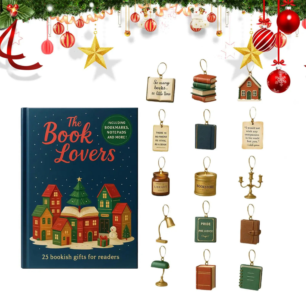 Book Lover Advent Calendar 24 Days 2D Acrylic Bookmark Pendant