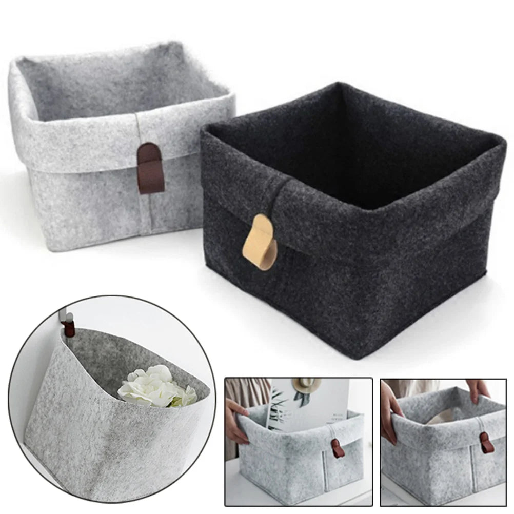 Multi-purpose Felt Storage Basket Desktop Organizer Box Magazines