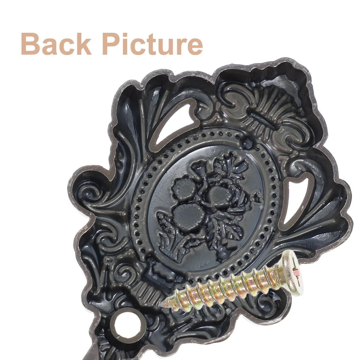 Sleek Black Metal Embossed Wall Hooks Vintage Decorative Coat Hat Zpaxo