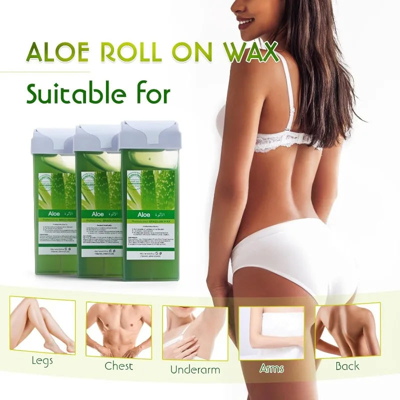 3-in-1 Roll-On Waxing Kit – Soft Wax Heater & Strips Unisex Roll-On Waxing Kit Zpaxo