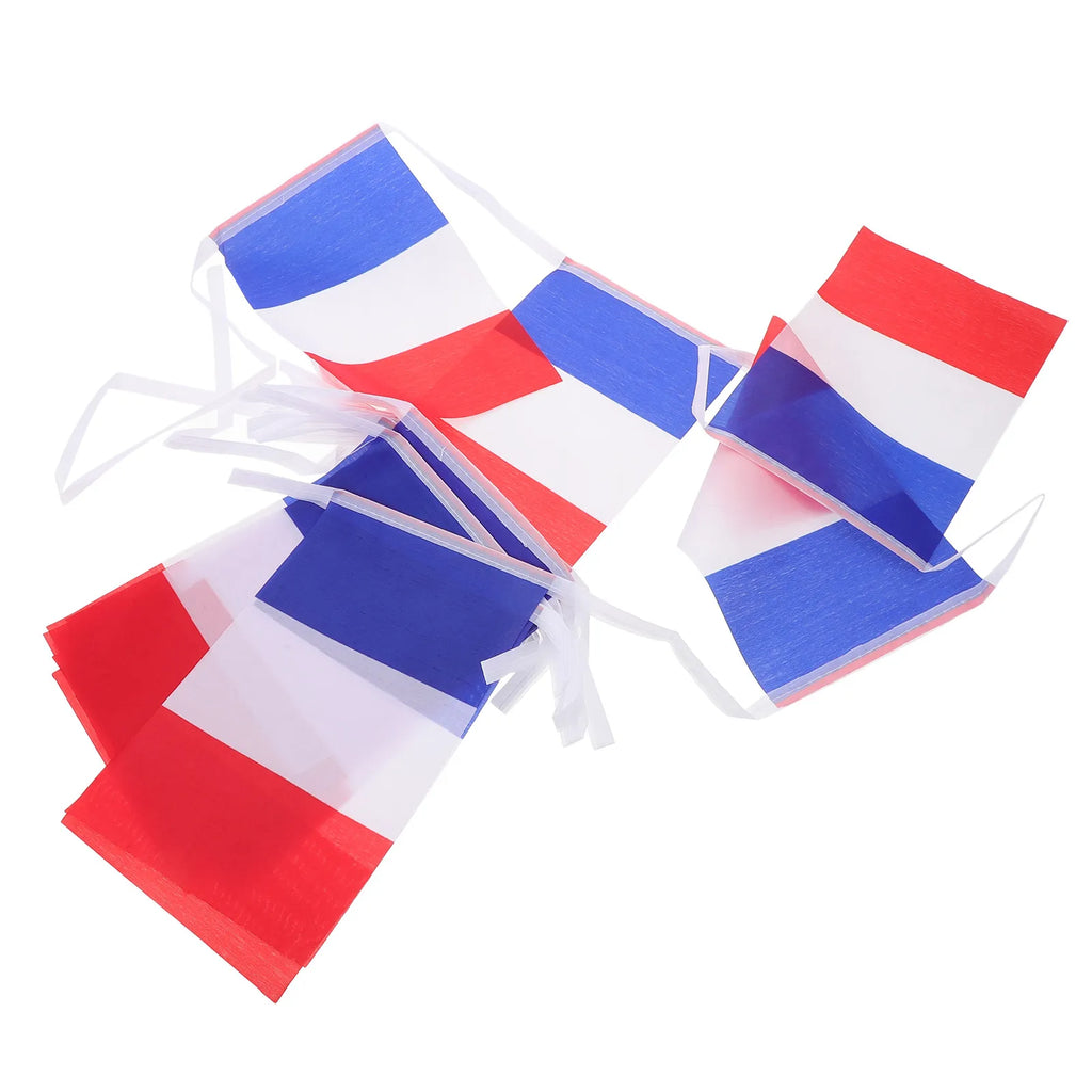 French Flag Banner String Decor Creative Rope Design Easy Hang