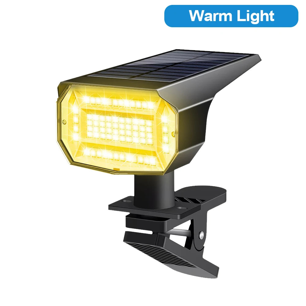 Clip On Outdoor Solar Spot Lights With 3 Lighting Modes IP65 Waterproof Clip On Railing Solar Light For Garden Patio Yard Zpaxo 72LED Warm Light 4PCS