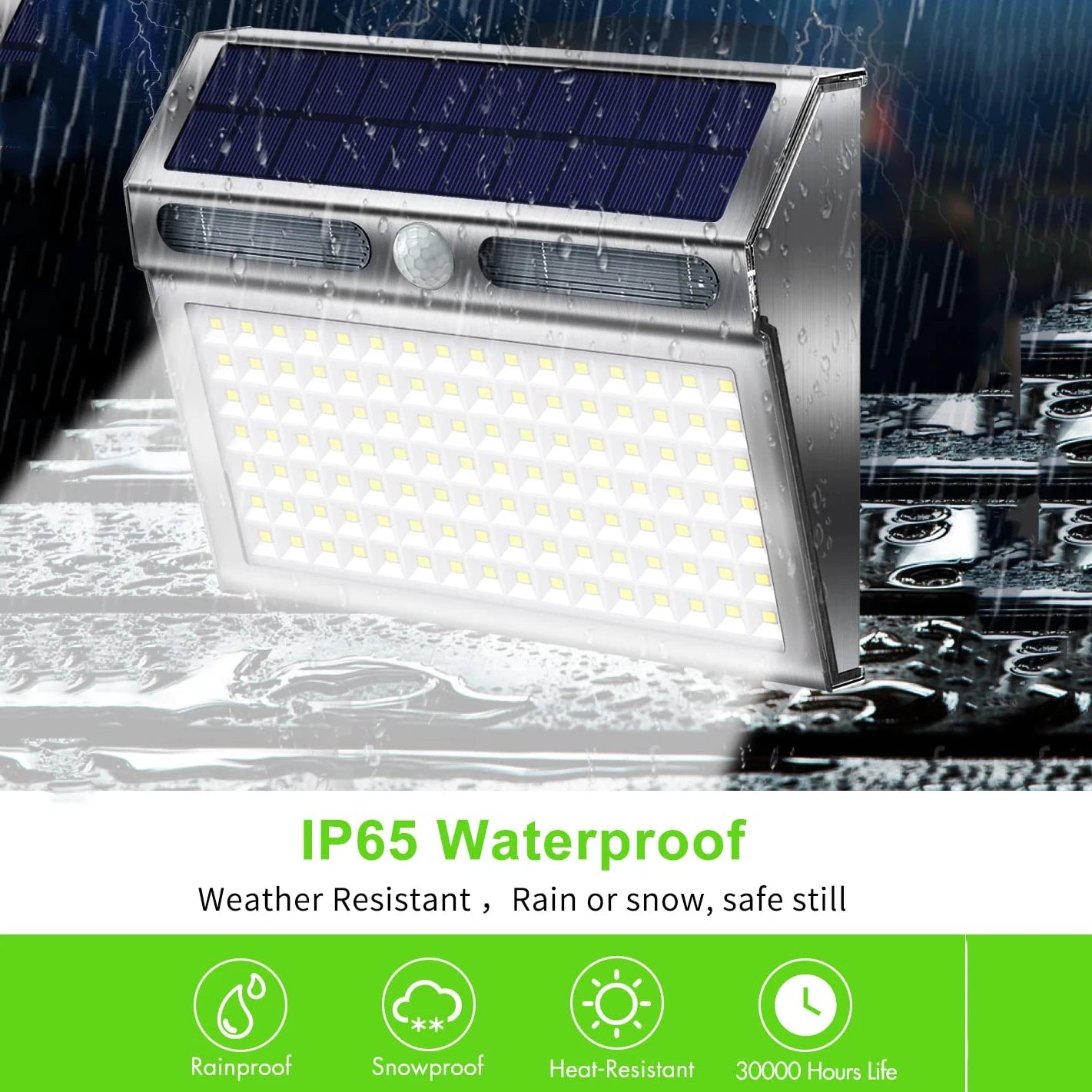 112 LED Solar Outdoor Lights Stainless Steel Motion Sensor Lamp Zpaxo