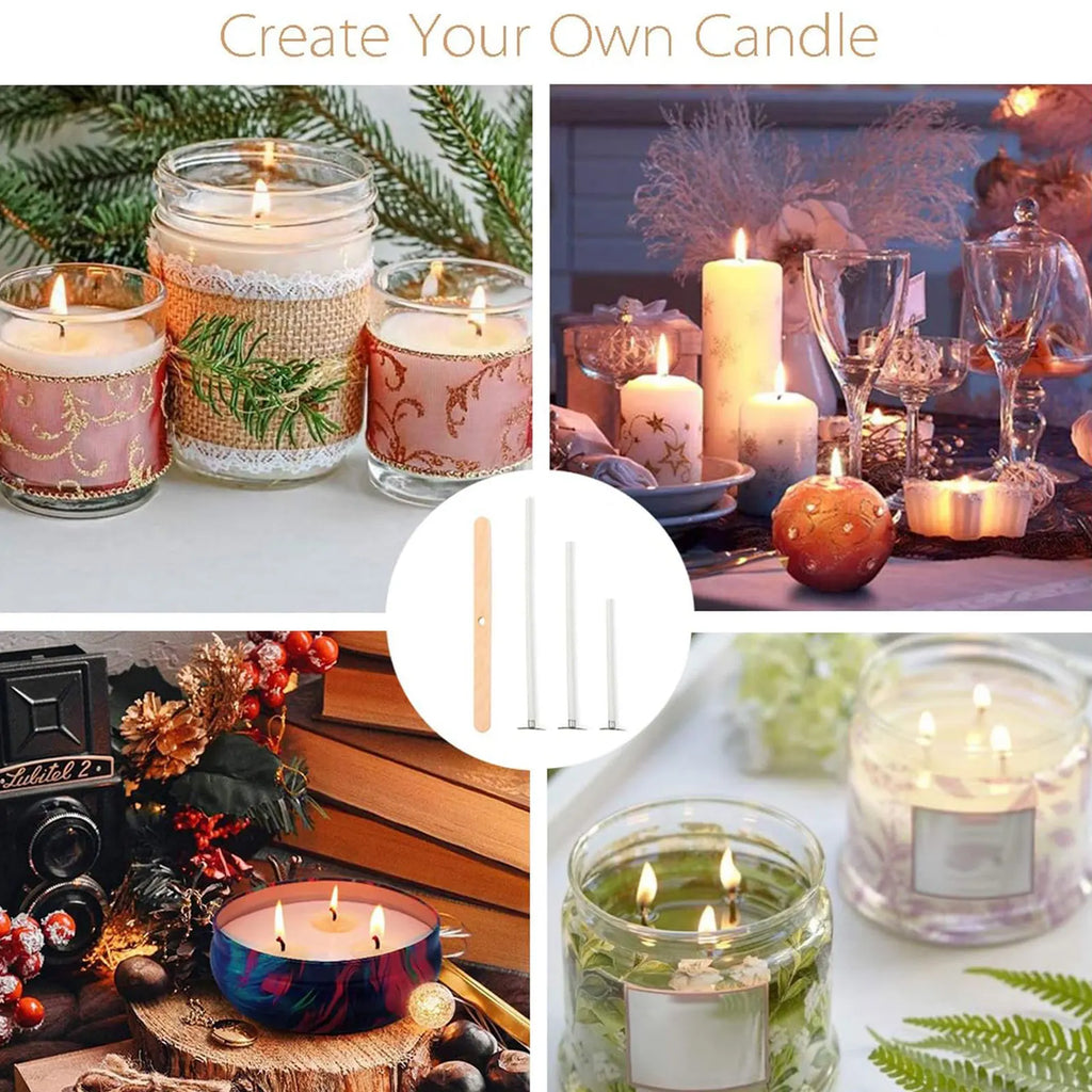430 PCS Wick Set, 12 inch/8 inch/6 inch/3.5 inch/1 inch (30cm/20cm/15cm/9cm/2.6cm), 5 different wick lengths Zpaxo