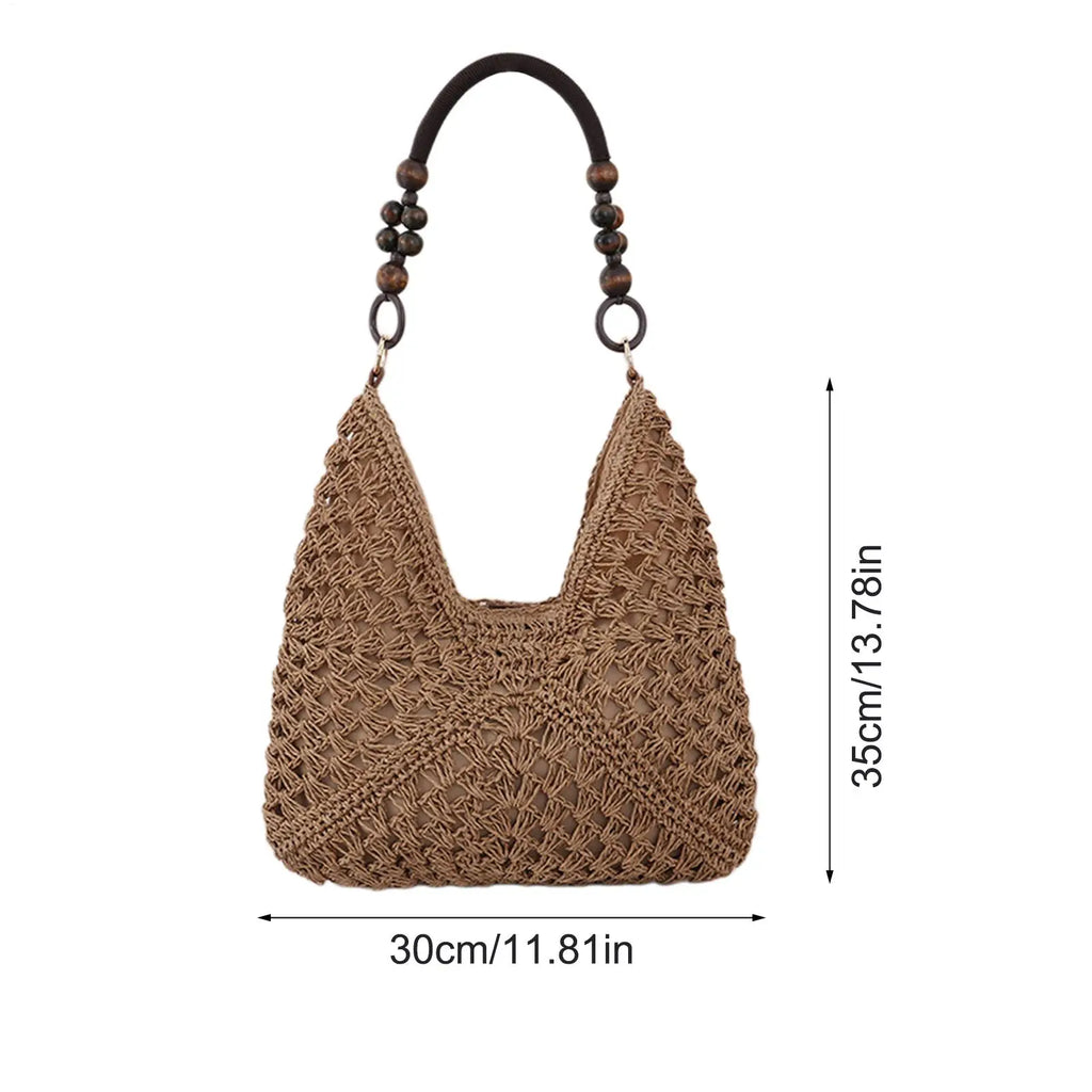 Hollow Out Straw Woven Bag Tote Beach Handbag Bohemian Large Capacity