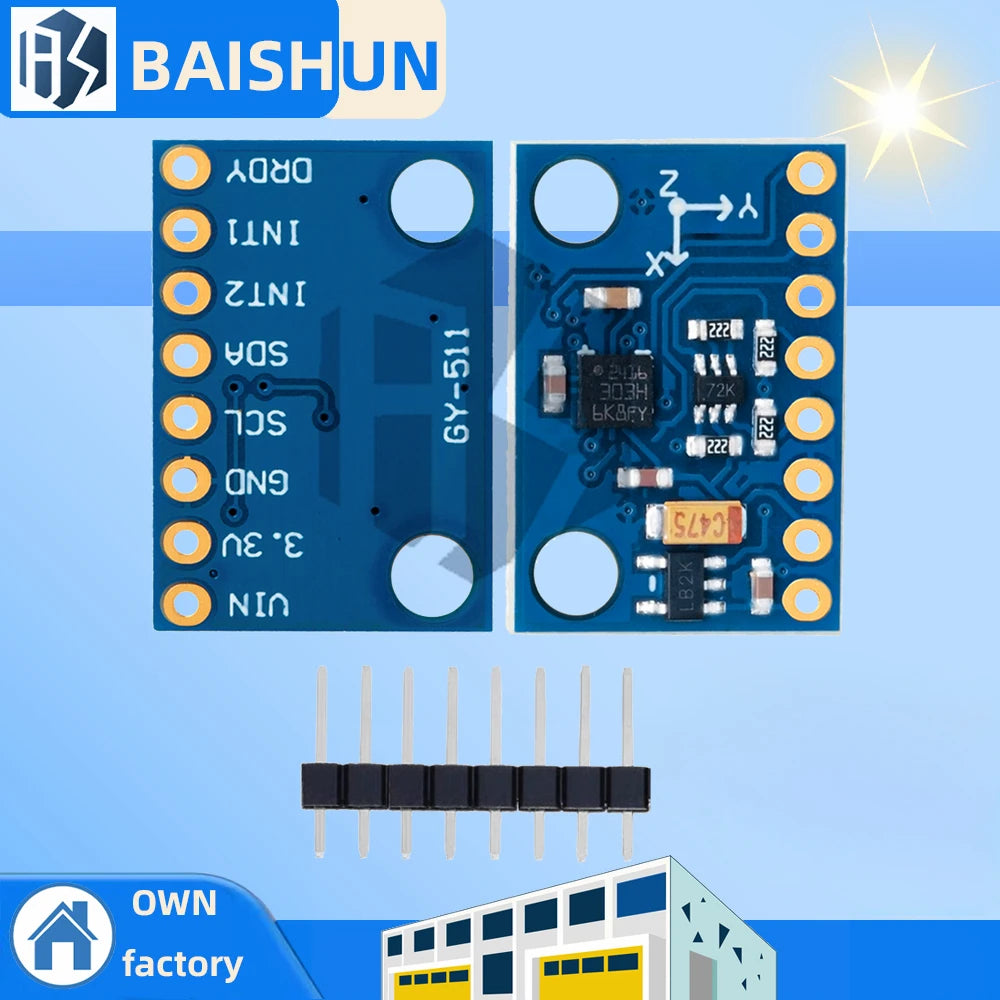 1PCS BAISHUN GY-511 LSM303DLHC Module E-Compass 3 Axis Accelerometer + 3 Axis Magnetometer Module Sensor for Arduino Zpaxo