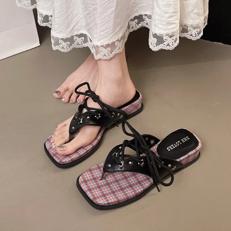 Women's Square Clip-toe Vintage Comfortable Lace Wedge Heel Slippers Zpaxo black 39