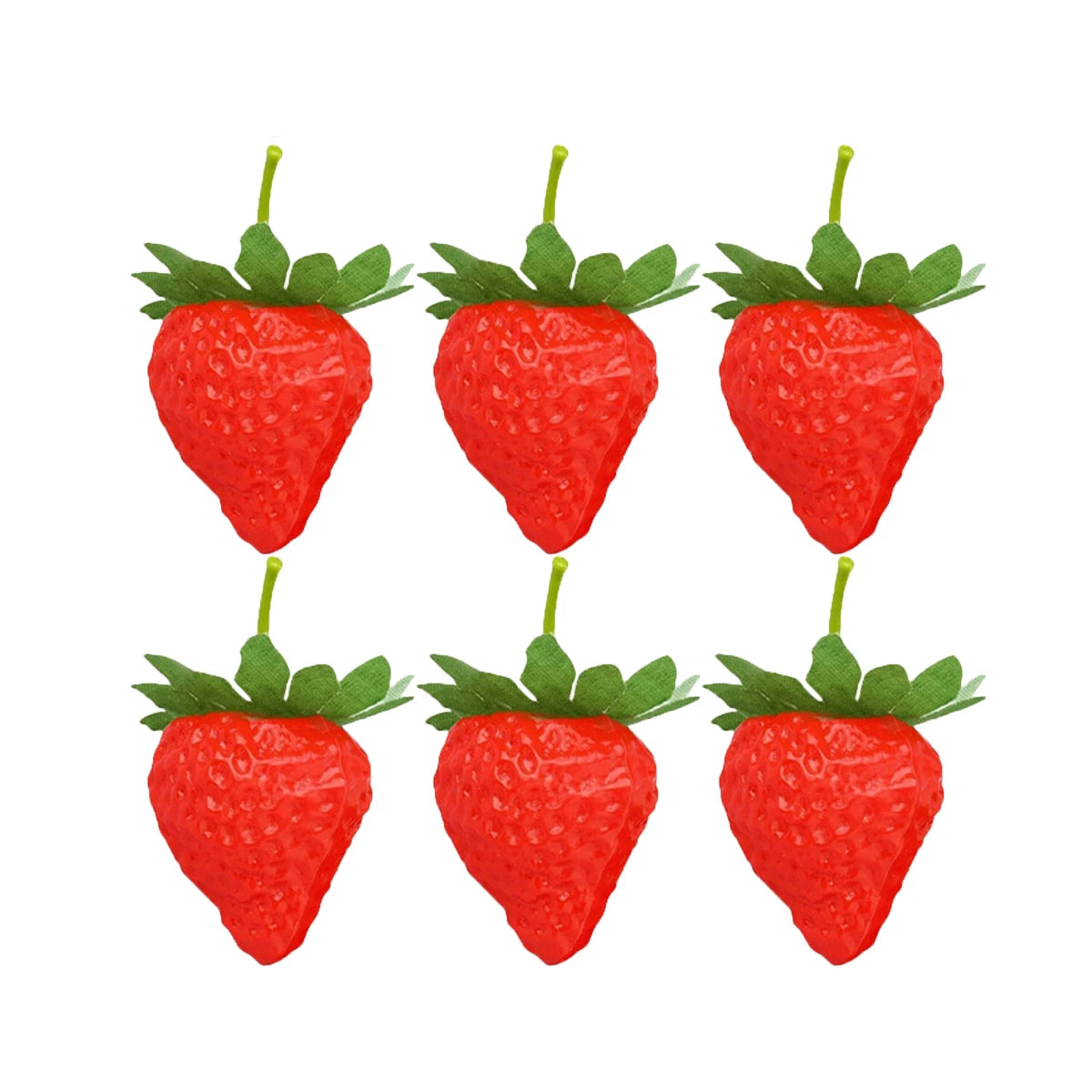 Matte Artificial Strawberries – Fake Fruit Décor & Photo Props