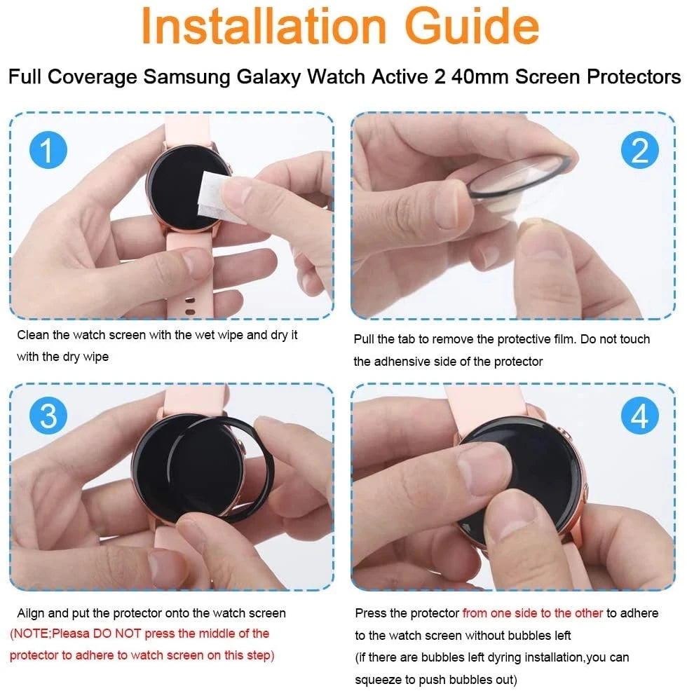9D Soft Protective Glass For Samsung Galaxy Watch 5 Pro 45mm Watch 5 4 Screen Protector for galaxy watch Active 4 2 Accessories Zpaxo
