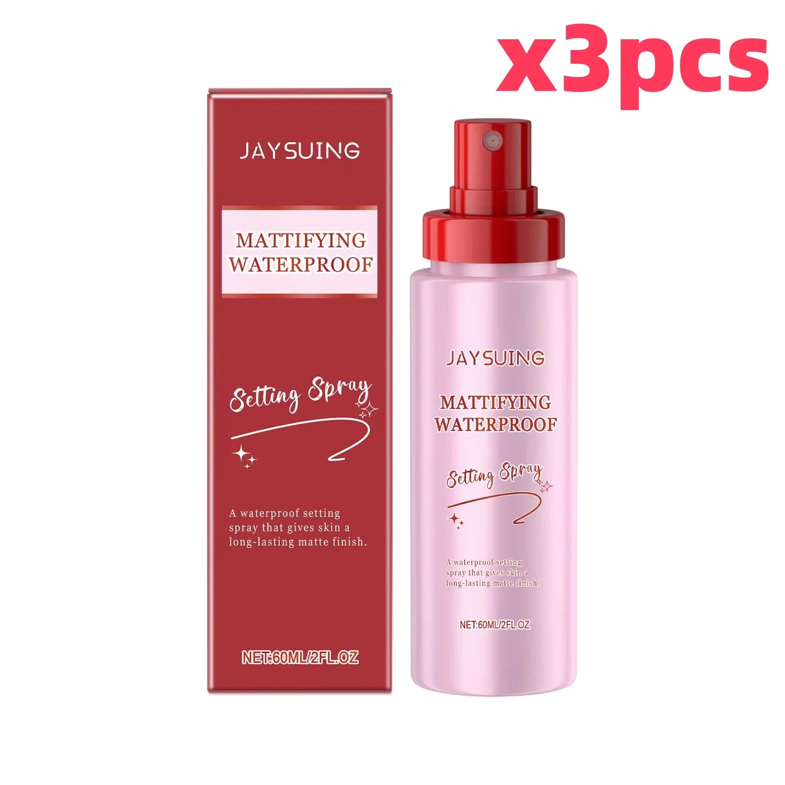 Makeup Setting Spray Waterproof Sweat-Proof Flawless Matte Effect All Day Refreshing Oil Control Non-sticky Makeup Fixing Mist Zpaxo 60ml boxedx3pcs 60ml