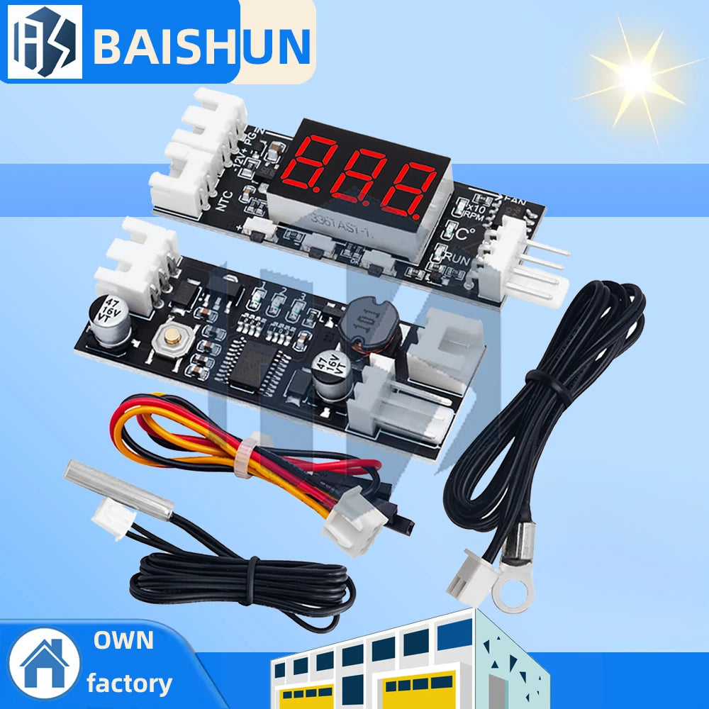 Single 12V 0 8A DC PWM 2-4 Wire Fan Temperature Control Speed Zpaxo
