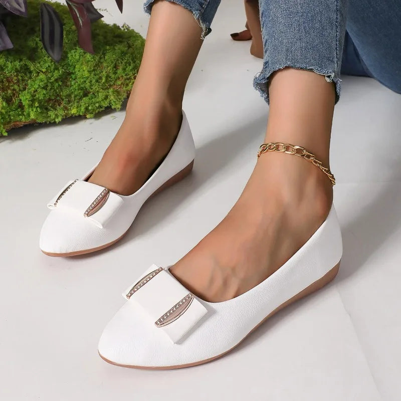 Women's Solid Comfortable Vintage Pointed Closed Toe Single Shoes Zpaxo