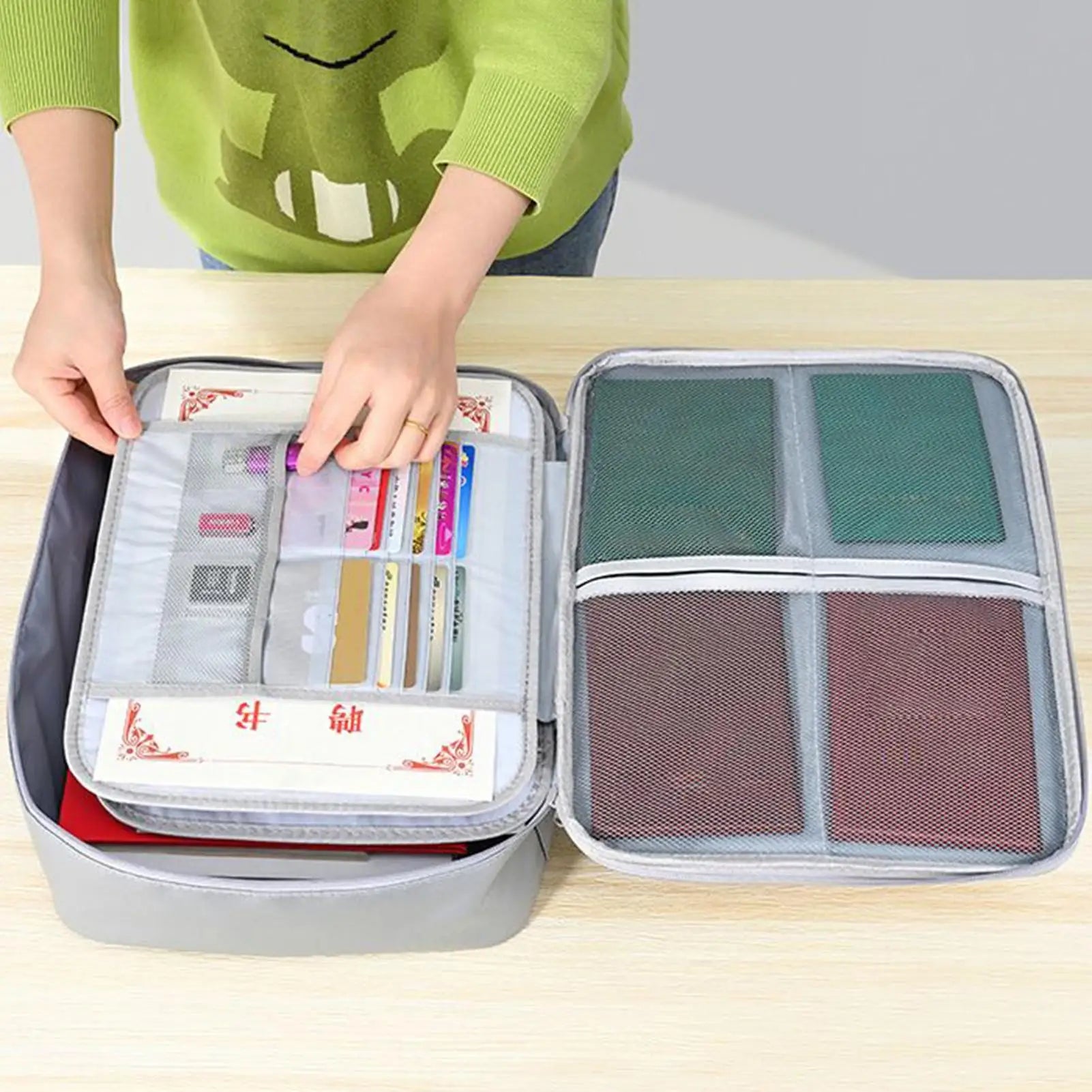 Fireproof Document Box 1200C Heat Insulated Safe Storage Case Fireproof Safe Box for Archive Passport Certificates Laptop Zpaxo