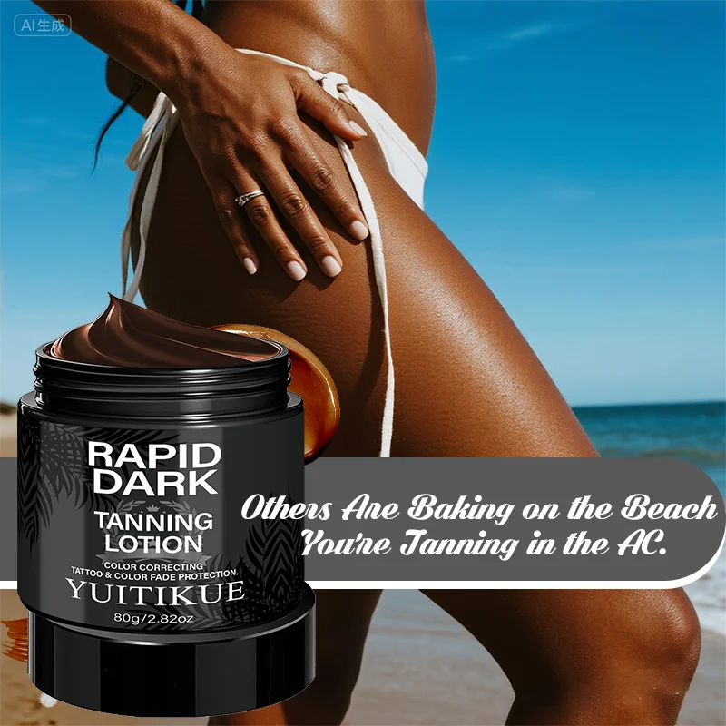 YUITIKUE Rapid Dark Tanning Lotion – DHA Self Tanner 80g Self Tanning Lotion Zpaxo