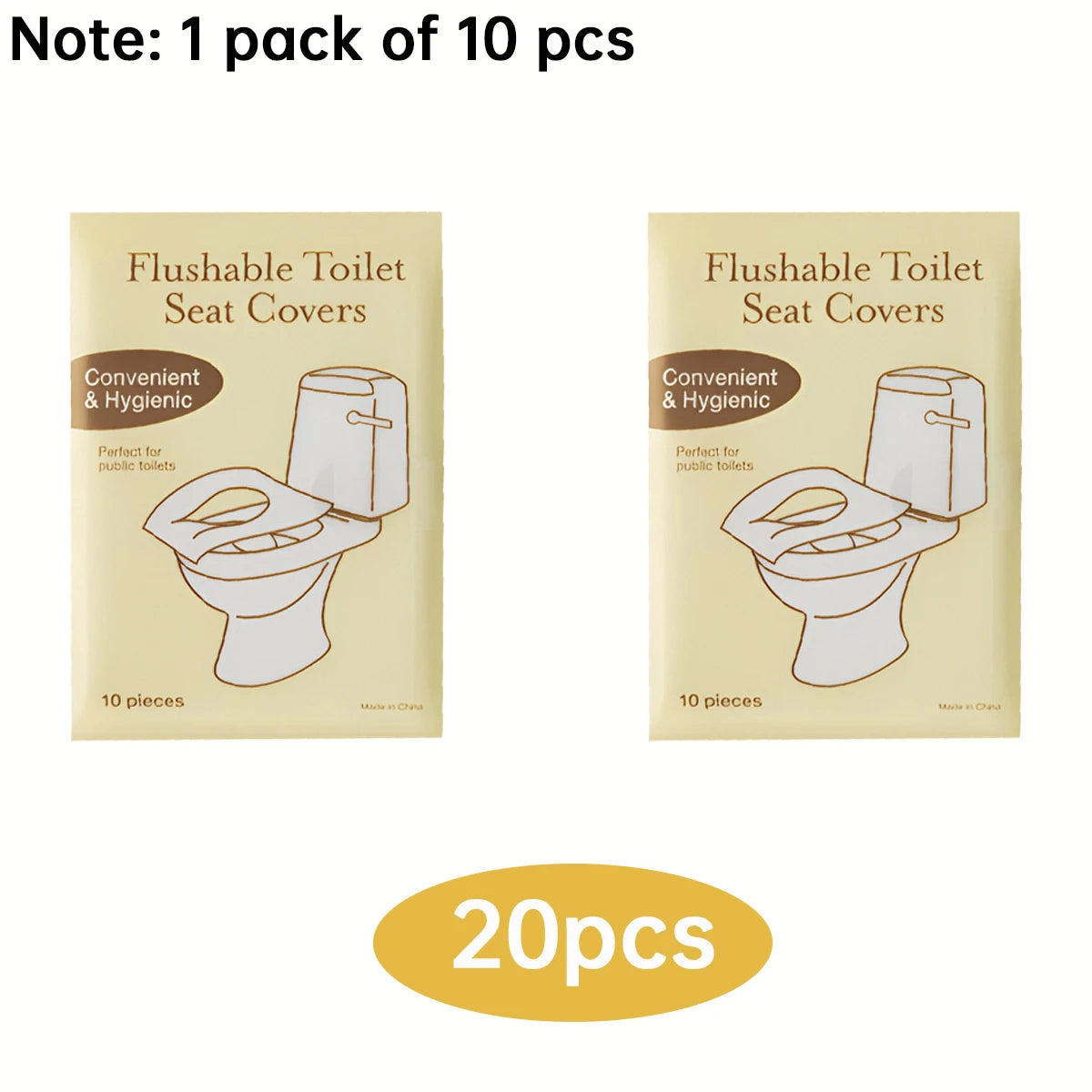 Disposable Flushable Toilet Seat Covers – 80/50/20 Pack