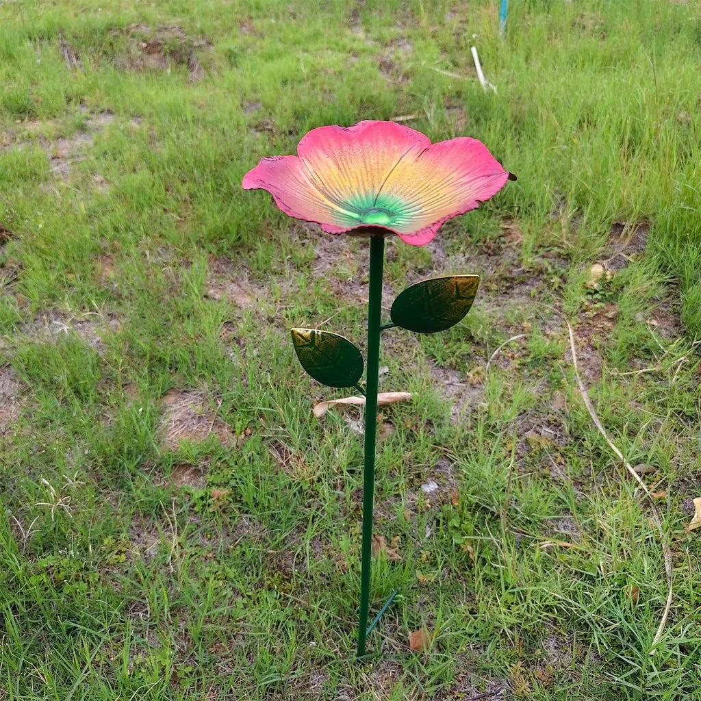 Bee Bath Flower Shaped Garden Butterfly Water Feeder Outside Hummingbird Drinking Station For Outdoor Backyard Porch Yard Lawn Zpaxo