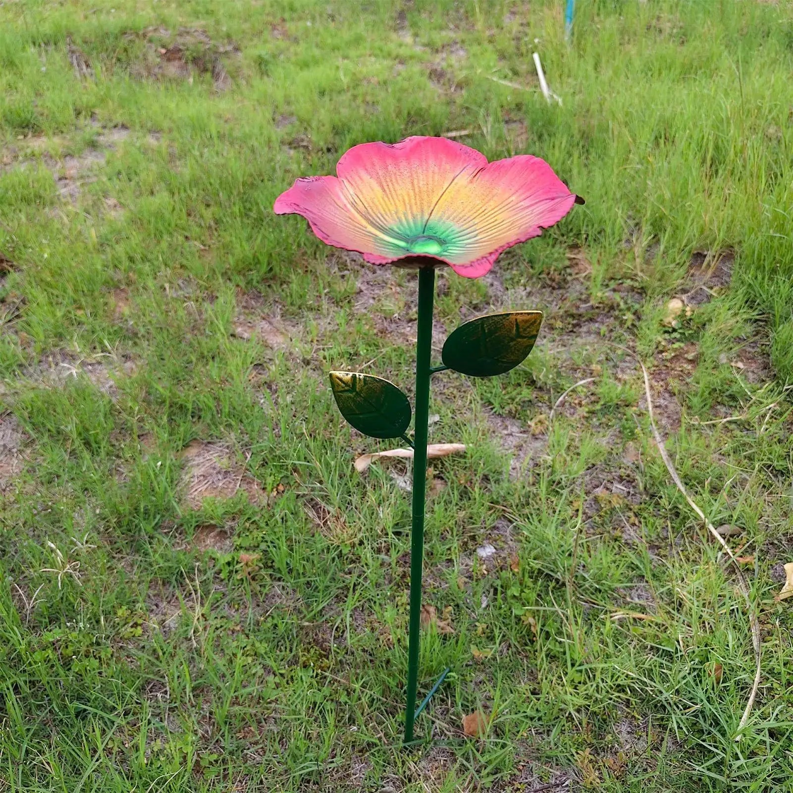 Bee Bath Flower Shaped Garden Butterfly Water Feeder Outside Hummingbird Drinking Station For Outdoor Backyard Porch Yard Lawn Zpaxo